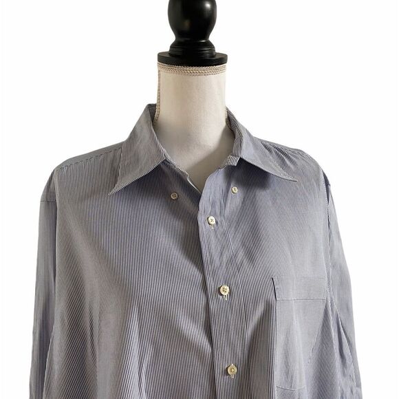 Brooks Brothers Men’s Original Polo Button Down Blue White Stripe Size 16.5-36 - Picture 2 of 7